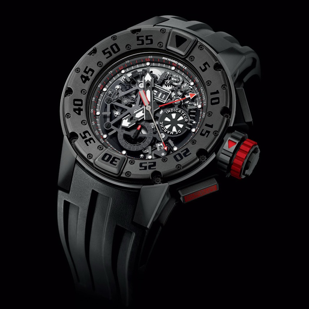 Replica Richard Mille RM 032 Dark Diver Chronograph Black DLC Titanium Watch Replica Richard Mille RM 032 Dark Diver Chronograph Black DLC Titanium Watch